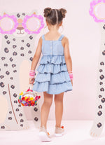 Saia Shorts Jeans Fino Babado