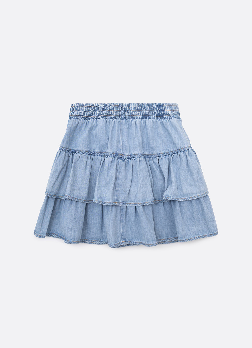 Saia Shorts Jeans Fino Babado