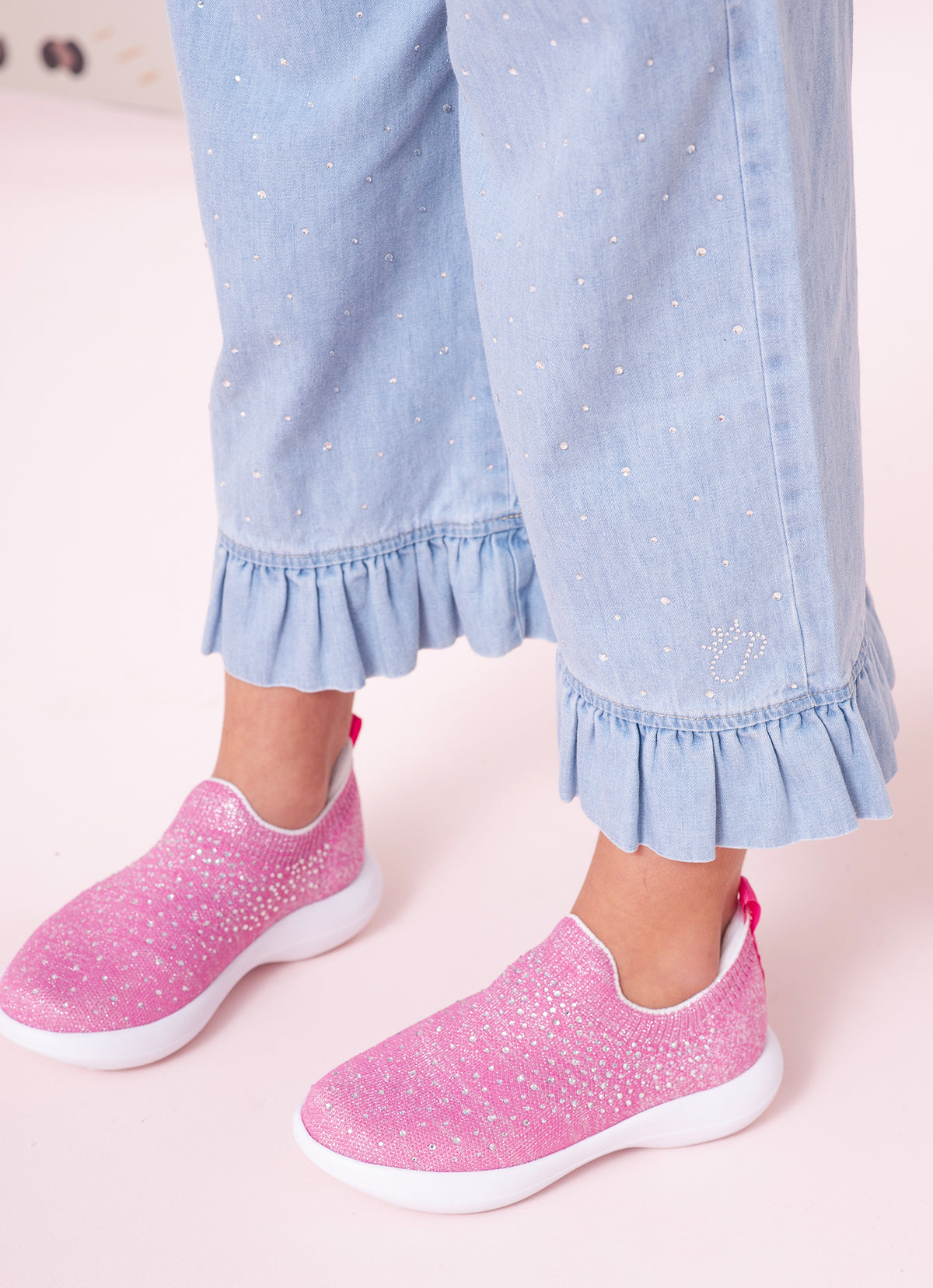Calça Pantacourt Jeans Fino Cristais