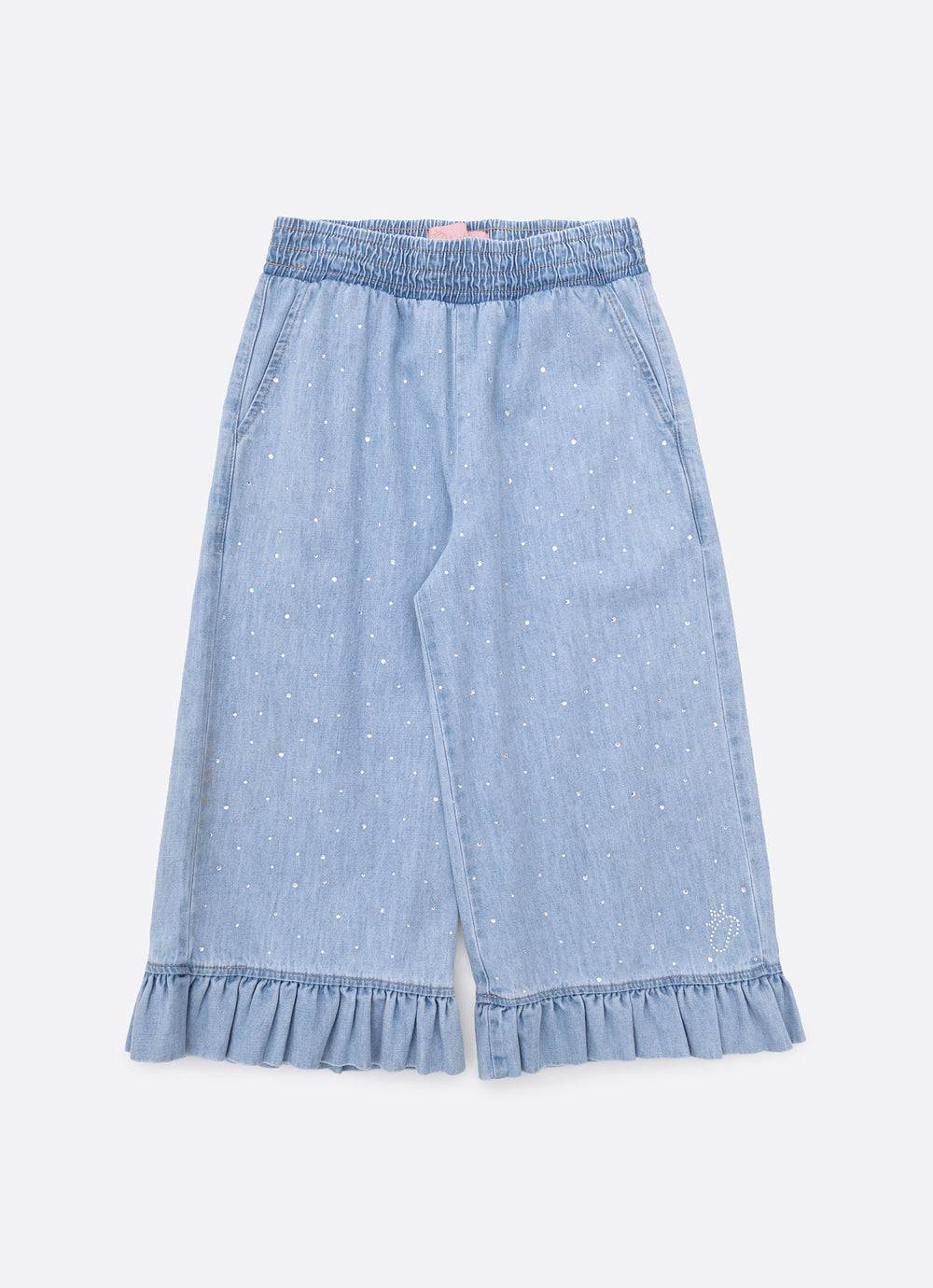Calça Pantacourt Jeans Fino Cristais
