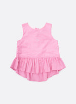 Blusa Algodão Listrado Babado Cristais