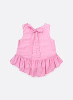 Blusa Algodão Listrado Babado Cristais