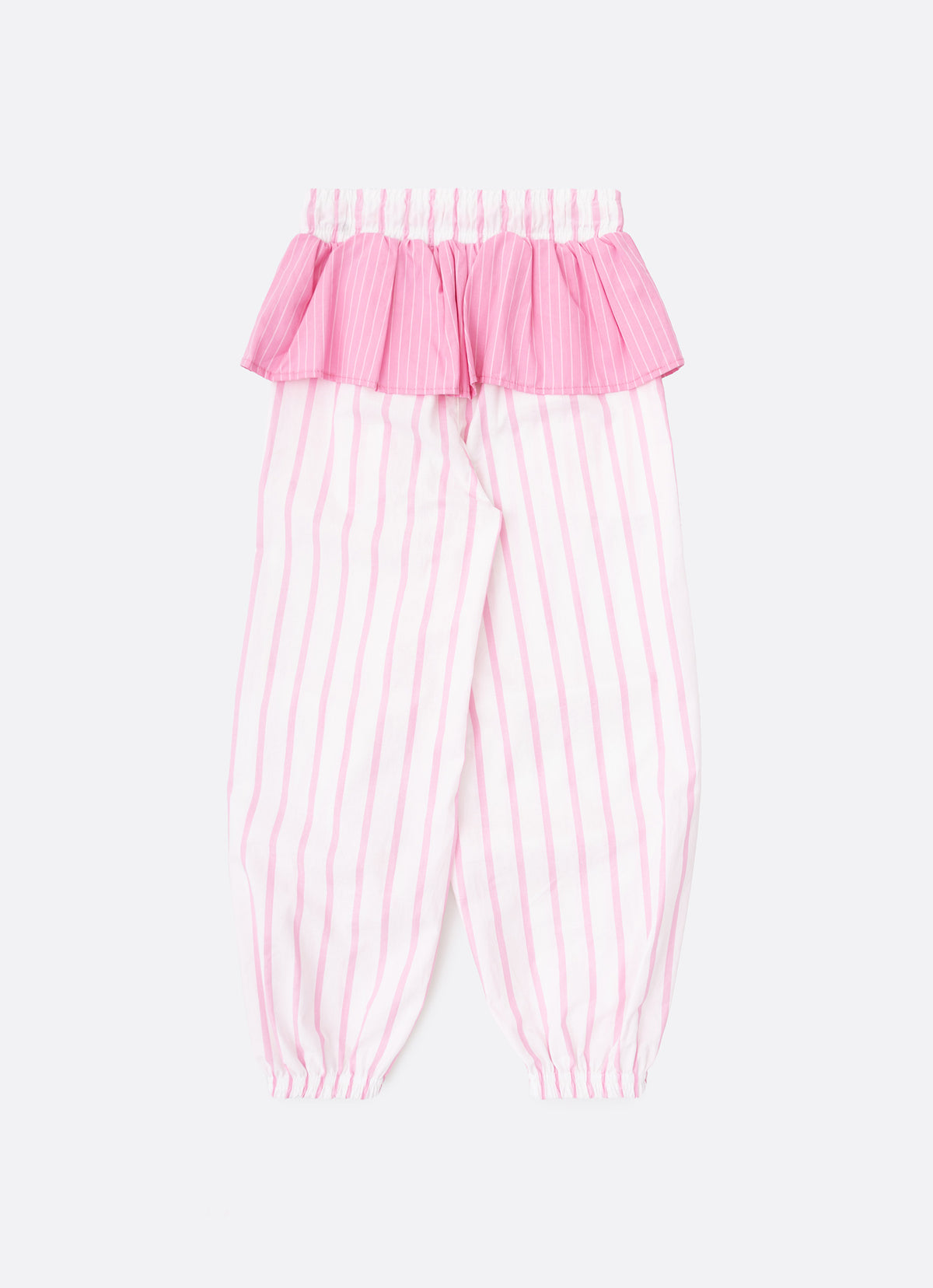 Calça Algodão Mix Listras Babado