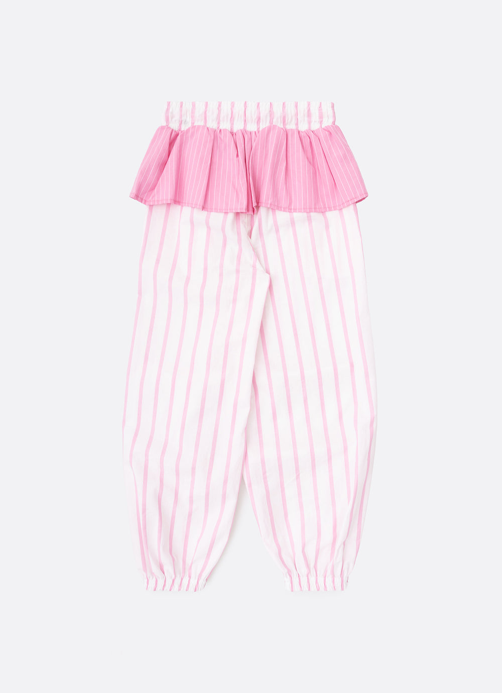 Calça Algodão Mix Listras Babado
