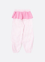 Calça Algodão Mix Listras Babado