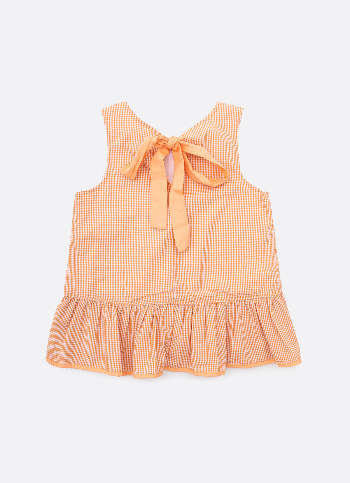 Blusa Algodão Xadrez Flores Crochê