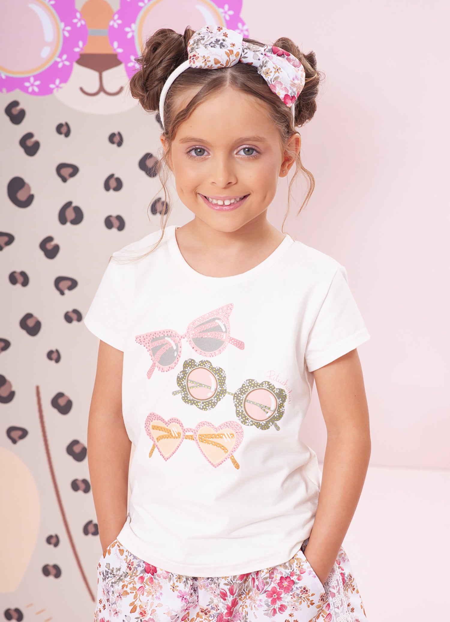 Blusa Cotton Óculos Cristais