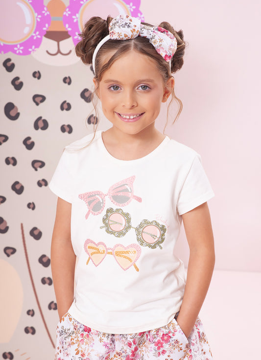Blusa Cotton Óculos Cristais