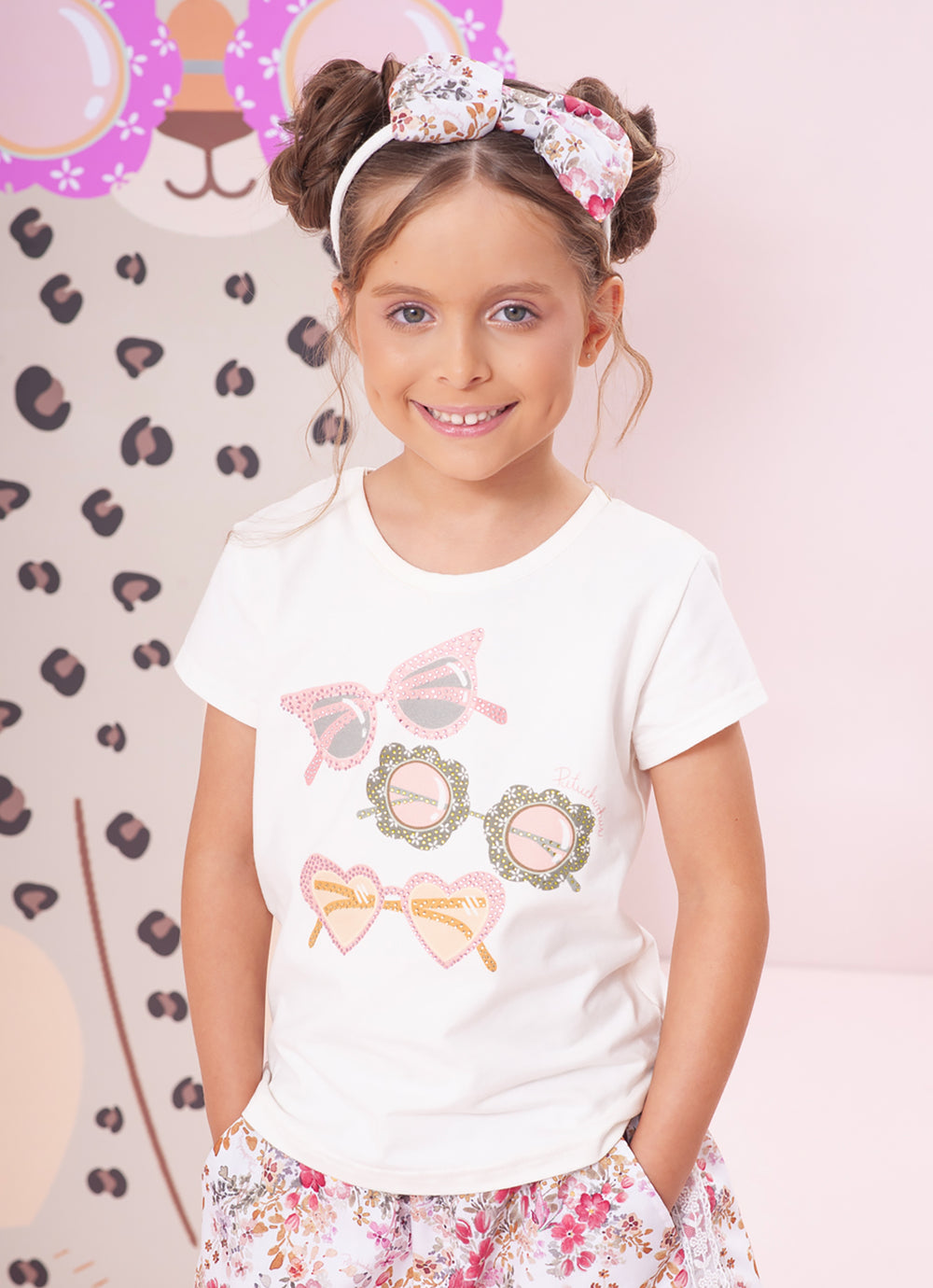 Blusa Cotton Óculos Cristais