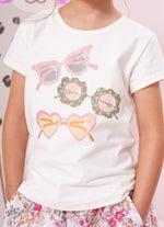 Blusa Cotton Óculos Cristais