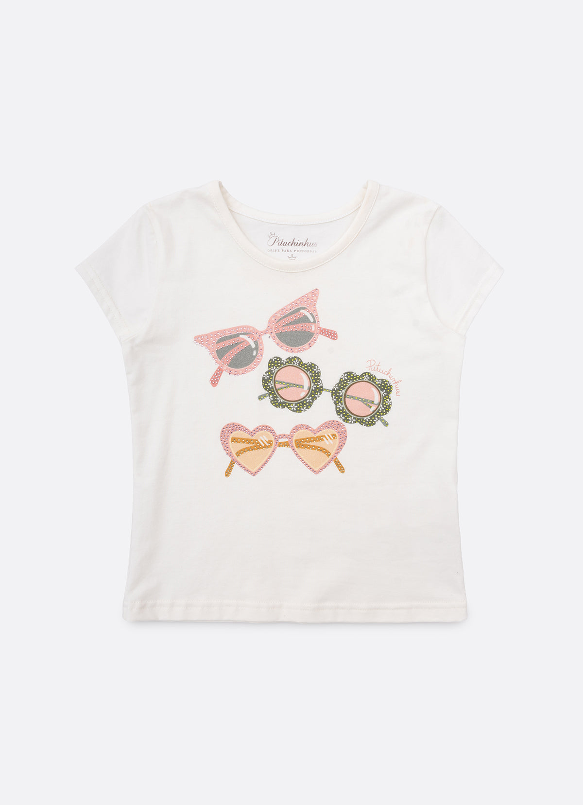 Blusa Cotton Óculos Cristais