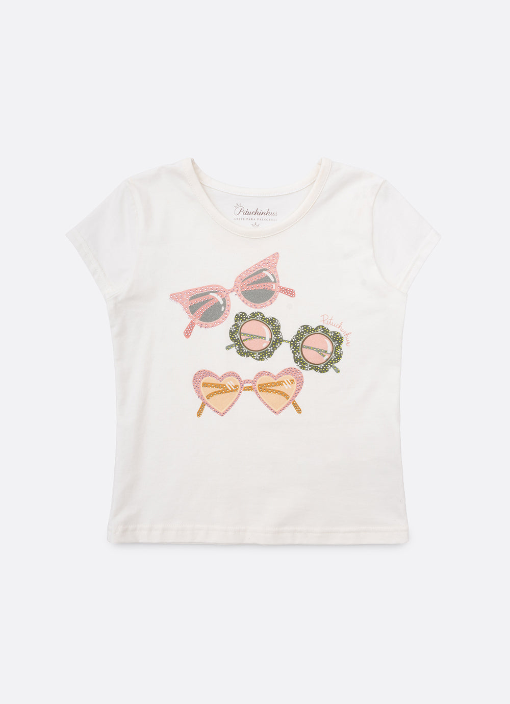 Blusa Cotton Óculos Cristais
