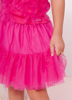 Saia Short Tule Babado