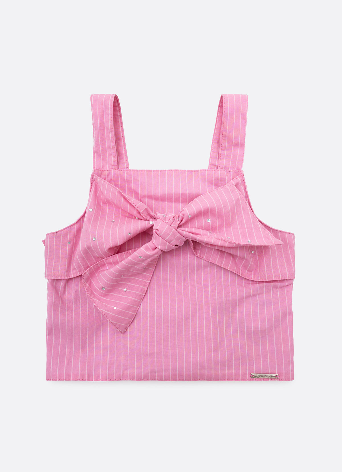 Blusa Cropped Algodão Listrado