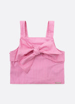 Blusa Cropped Algodão Listrado