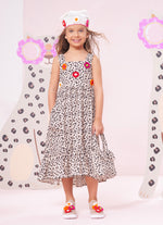 Vestido Algodão Oncinha Flores Crochê