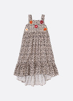 Vestido Algodão Oncinha Flores Crochê