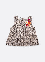 Blusa Algodoão Oncinha Flores Crochê