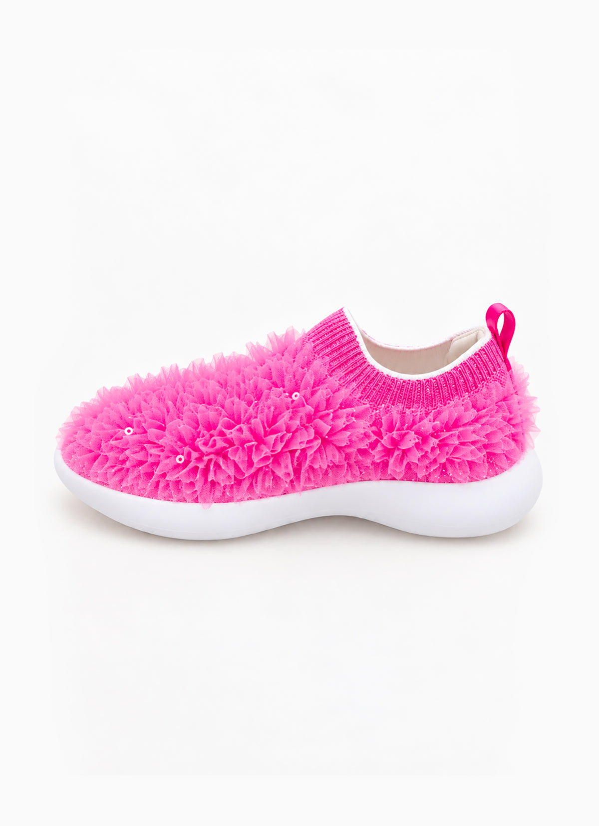 Tênis Knit Babado Tule Cristais
