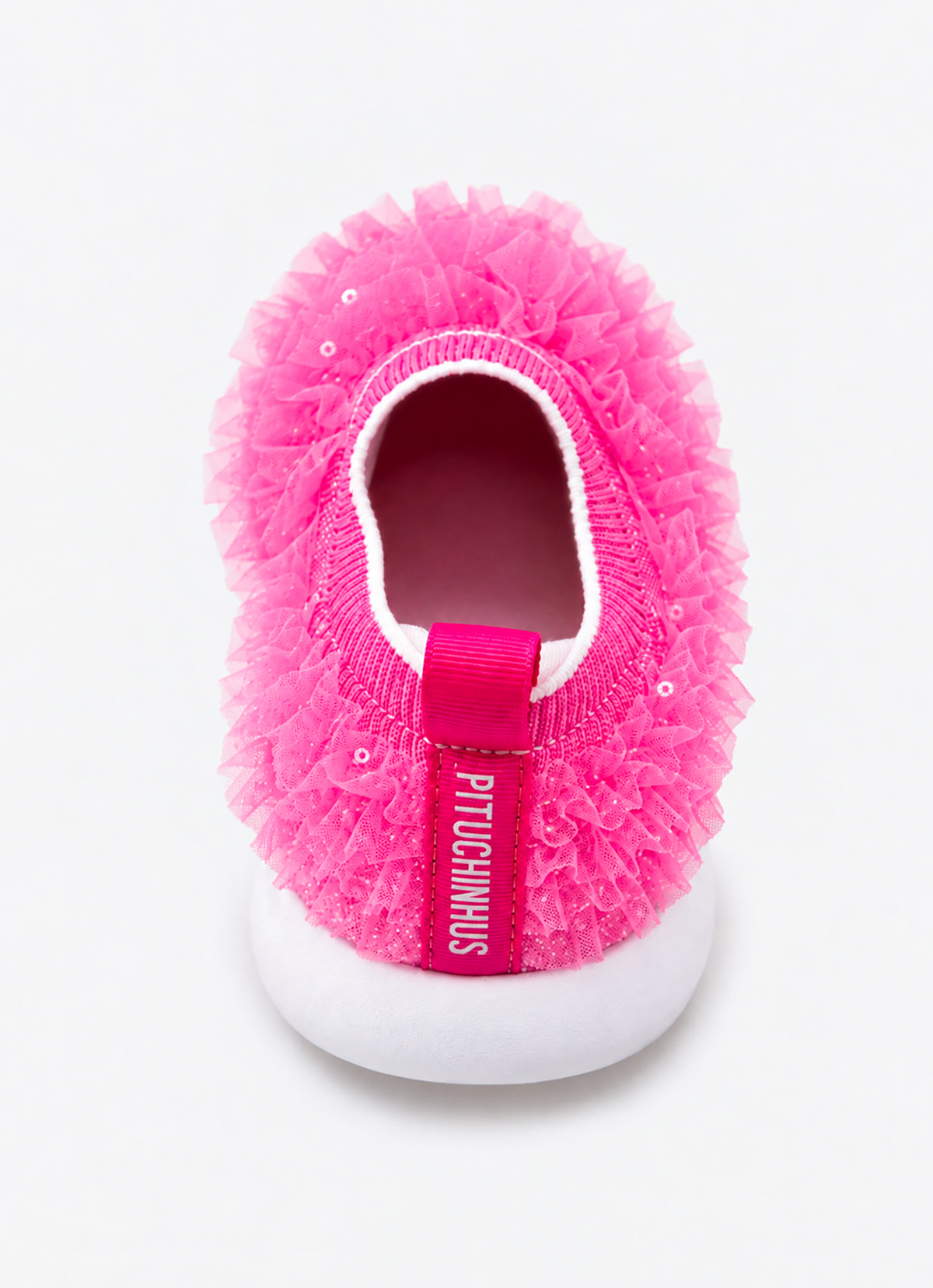 Tênis Knit Babado Tule Cristais