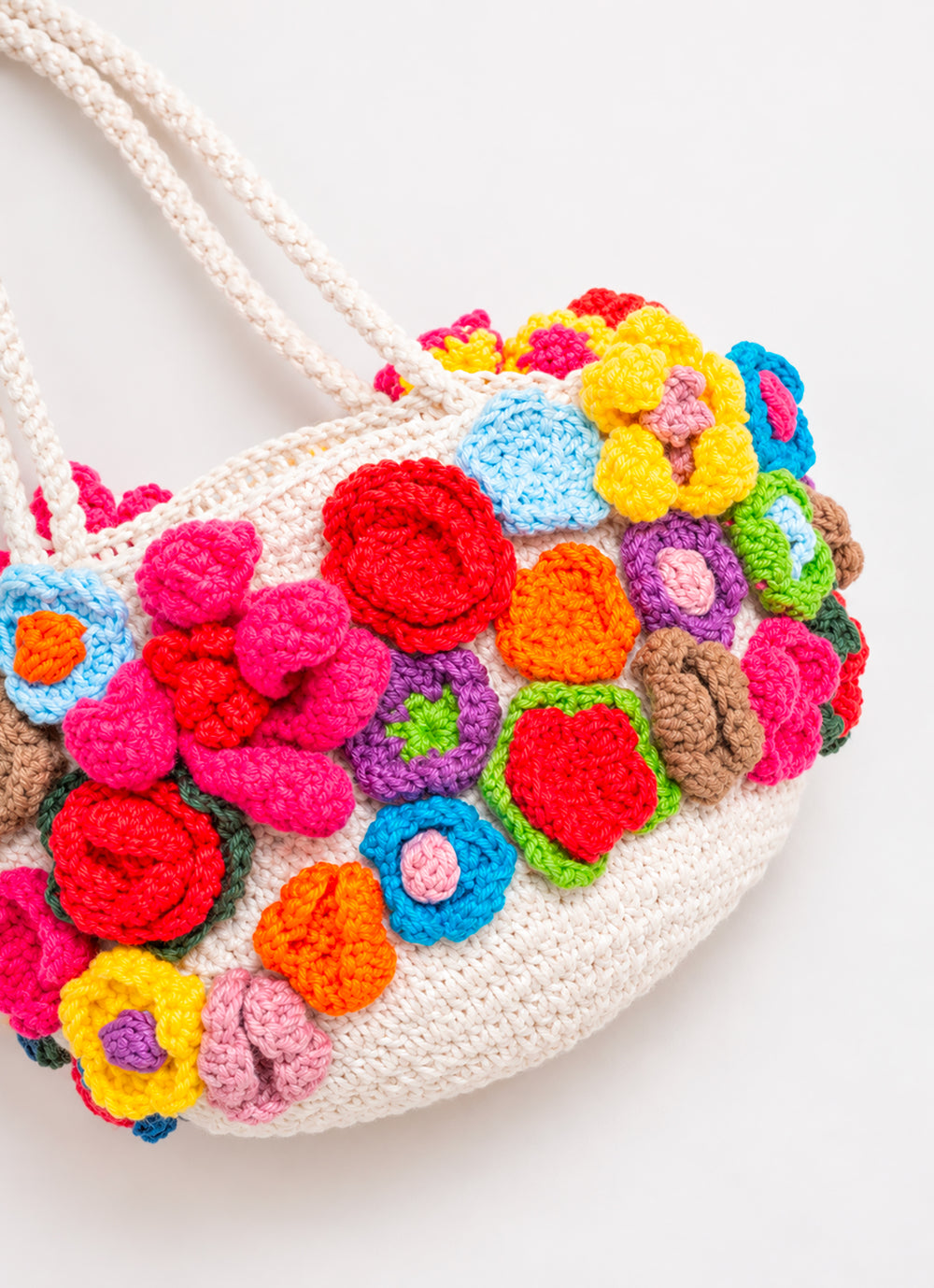 Bolsa Flores Crochê
