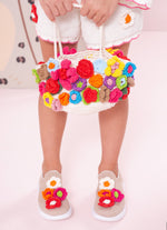 Tênis Knit Flores Crochê