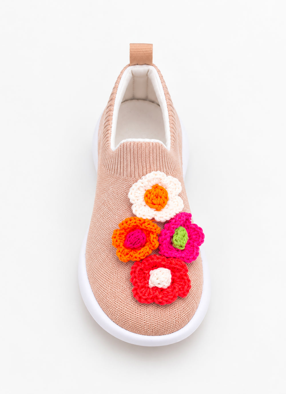 Tênis Knit Flores Crochê