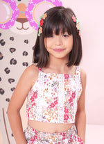 Blusa Cropped Algodão Floral Rendas