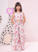 Calça Pantalona Algodão Estampa Floral Rendas