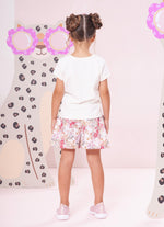 Short Algodão Estampa Floral Rendas