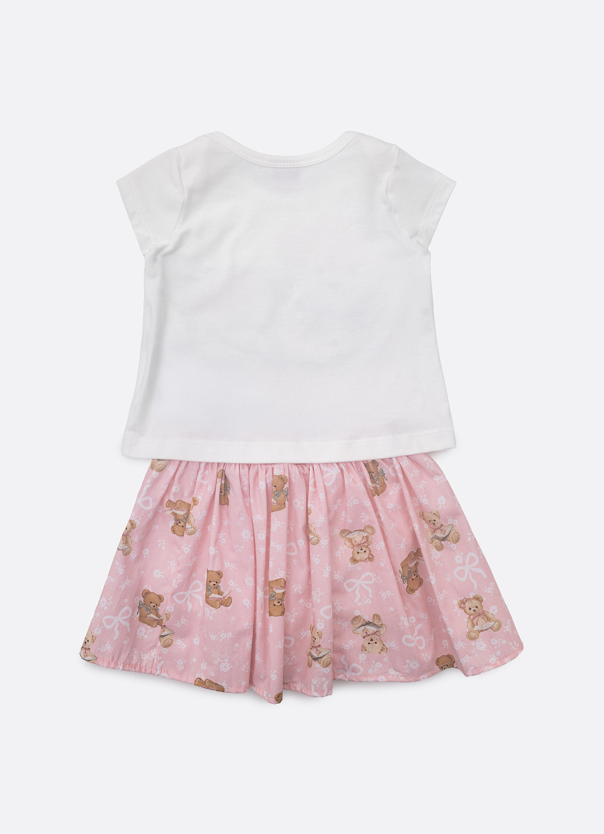 Conjunto Blusa Cotton Saia Short Algodão Pmini