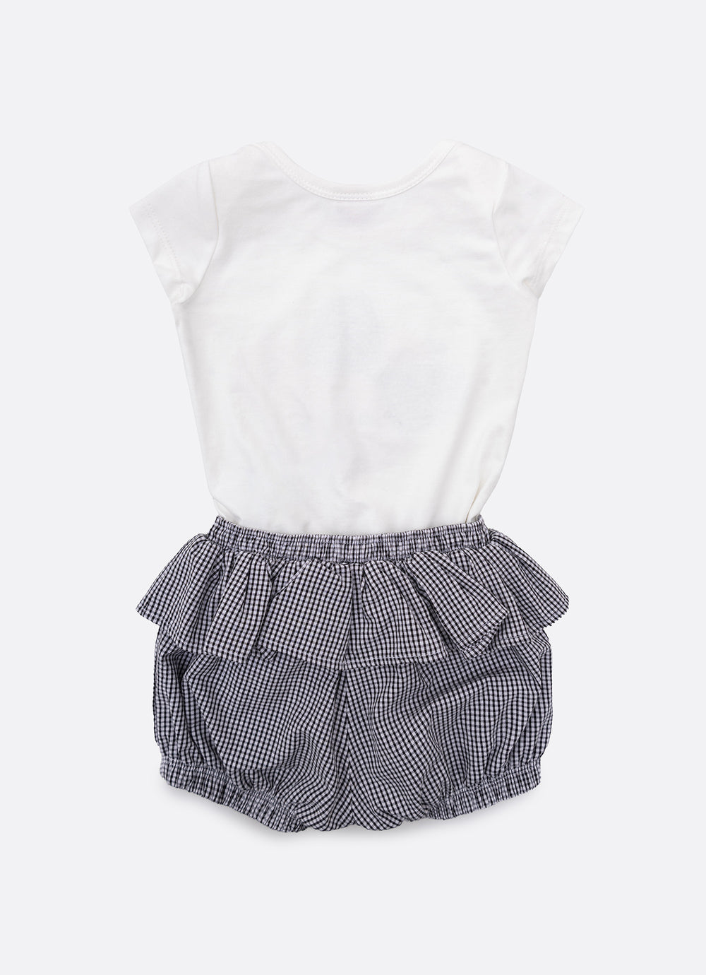 Conjunto Body Ursinha e Short Xadrez Pmini