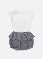 Conjunto Body Ursinha e Short Xadrez Pmini
