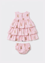Vestido Algodão Ursinhas Babados Pmini
