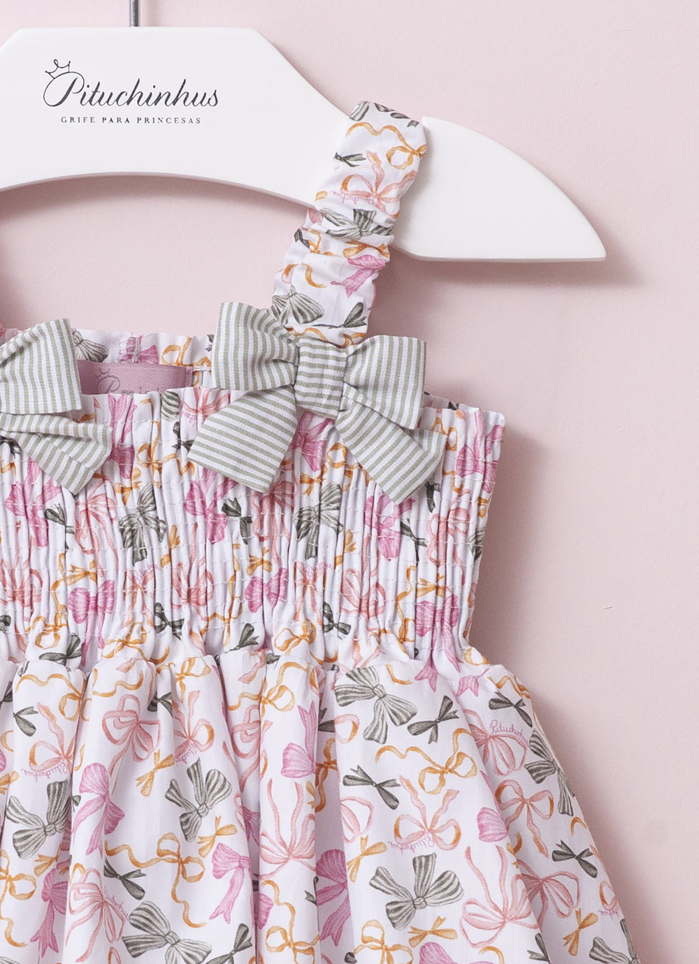 Vestido Algodão Laços Lastex Pmini