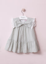 Vestido Algodão Listrado Gola Laço Pmini
