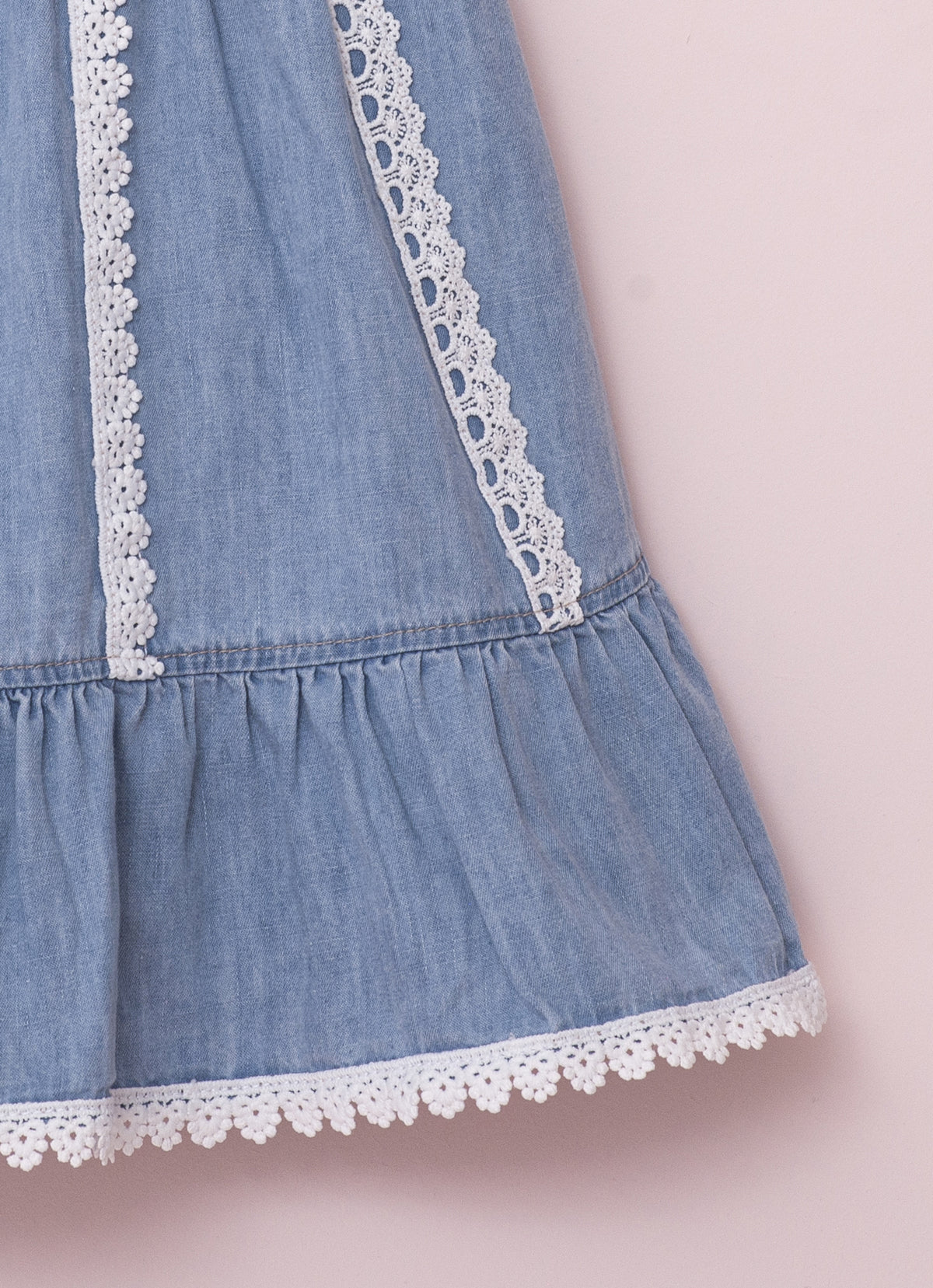 Vestido Jeans Fino Rendinhas Pmini