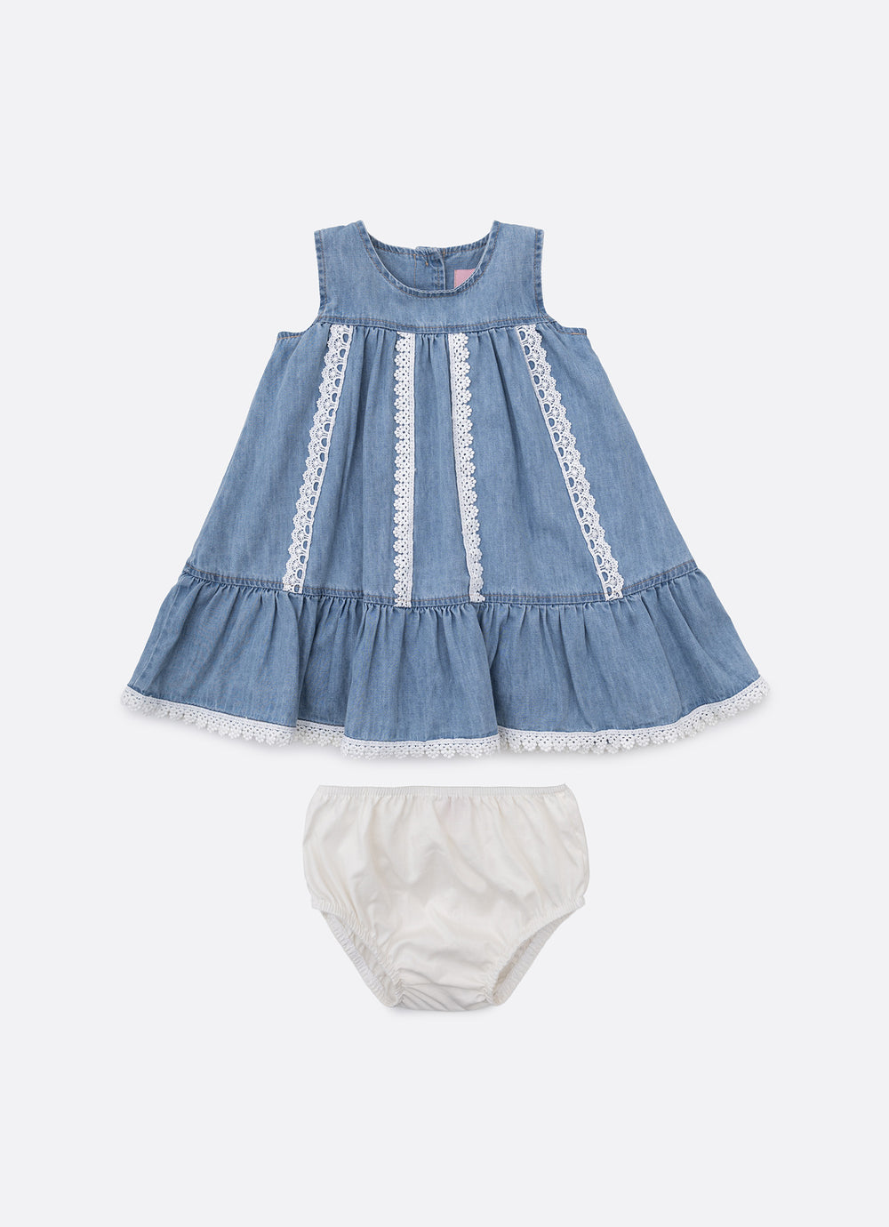 Vestido Jeans Fino Rendinhas Pmini