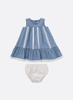 Vestido Jeans Fino Rendinhas Pmini