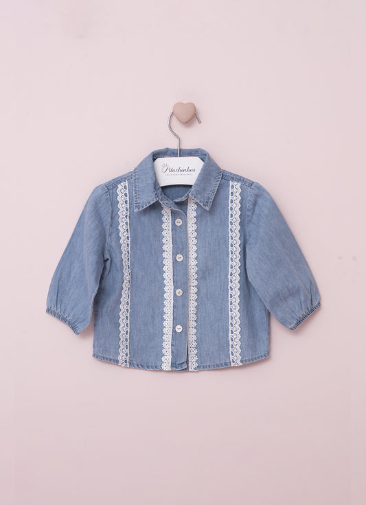 Camisa Jeans Fino Rendinhas Pmini