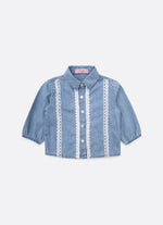 Camisa Jeans Fino Rendinhas Pmini