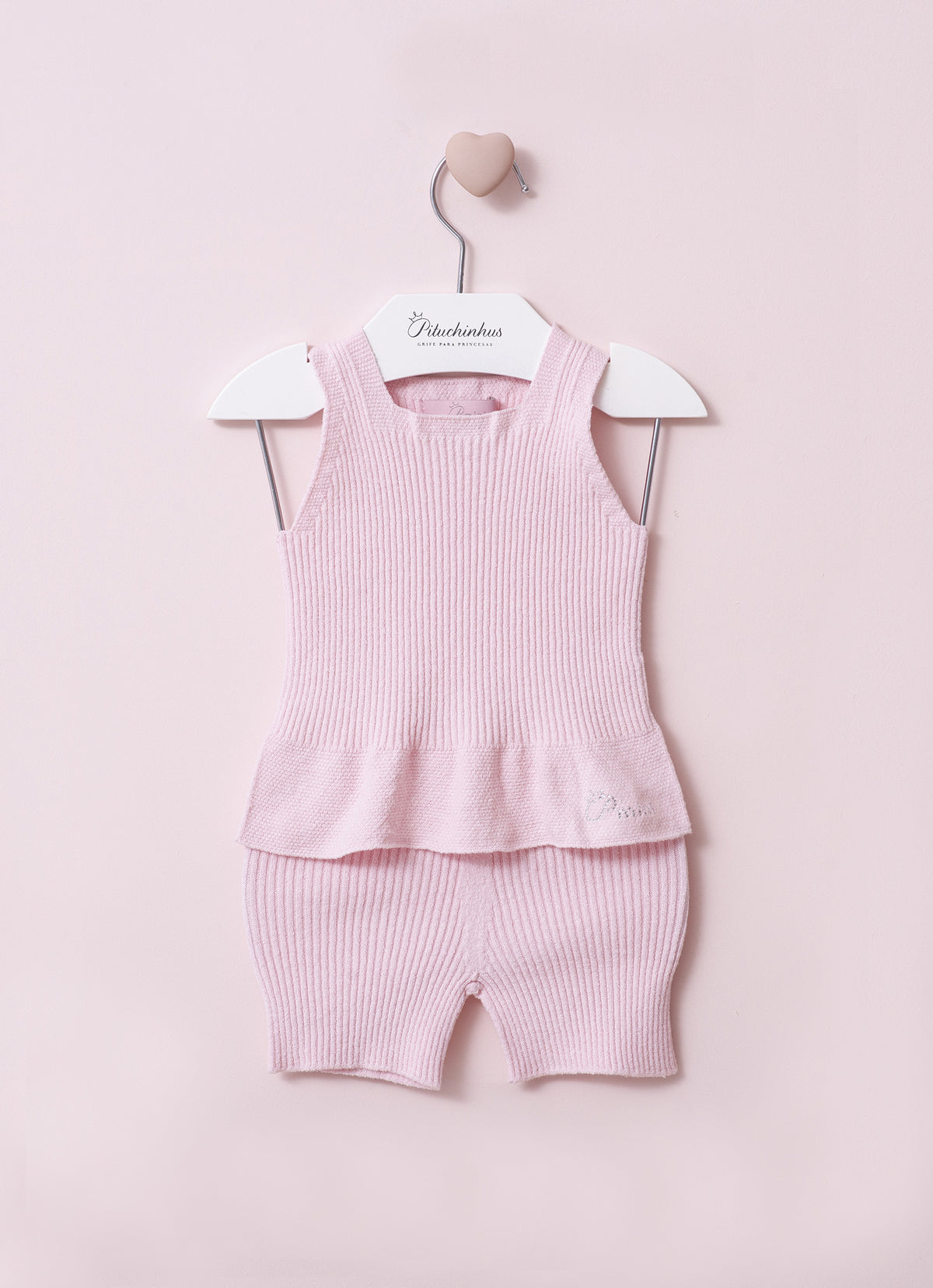 Conjunto Tricot Blusa e Short Sem Costura Pmini