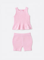 Conjunto Tricot Blusa e Short Sem Costura Pmini