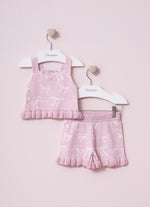 Conjunto Blusa e Short Tricot Lacinhos Pmini