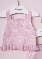 Conjunto Blusa e Short Tricot Lacinhos Pmini
