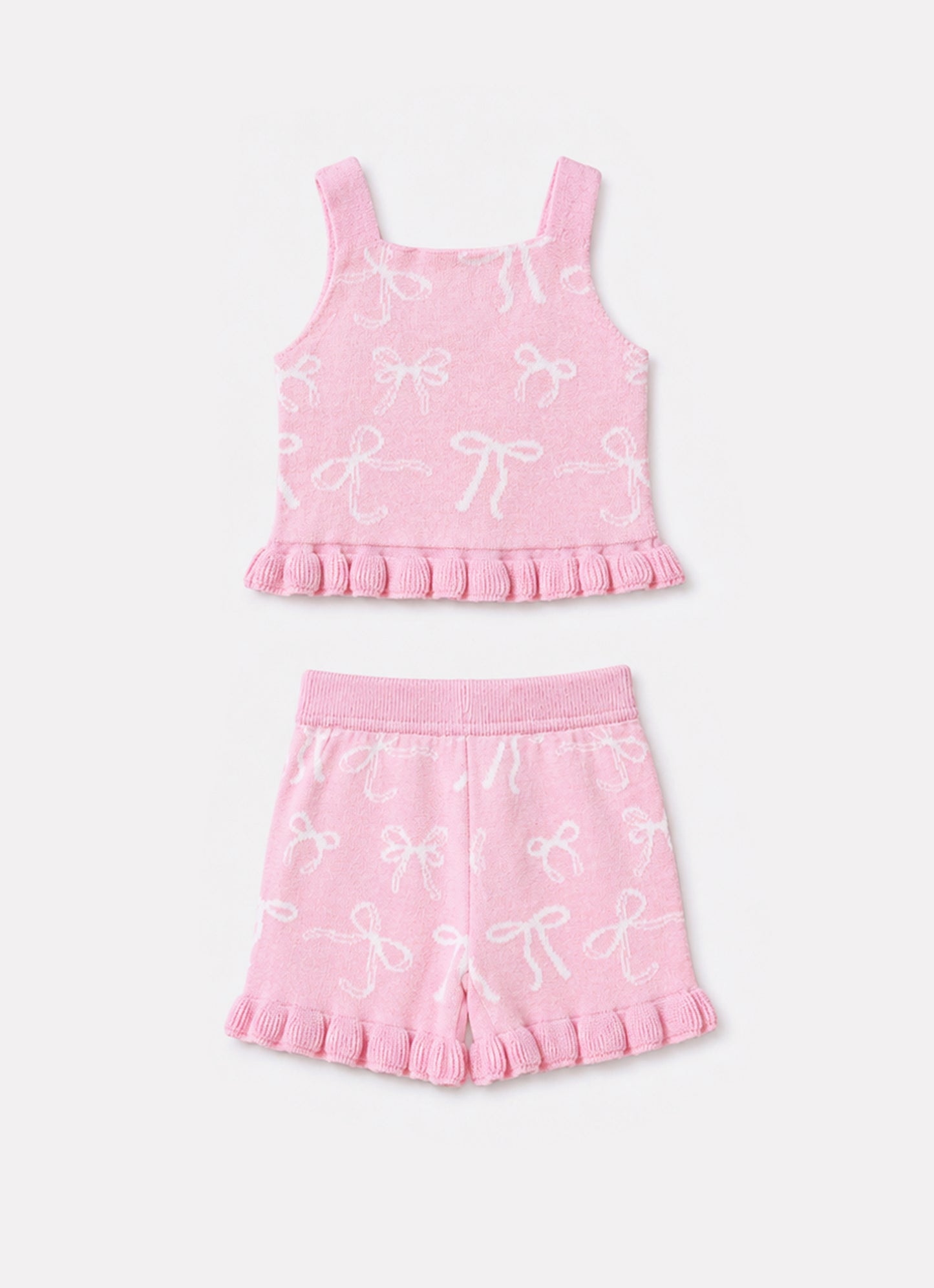 Conjunto Blusa e Short Tricot Lacinhos Pmini