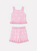 Conjunto Blusa e Short Tricot Lacinhos Pmini