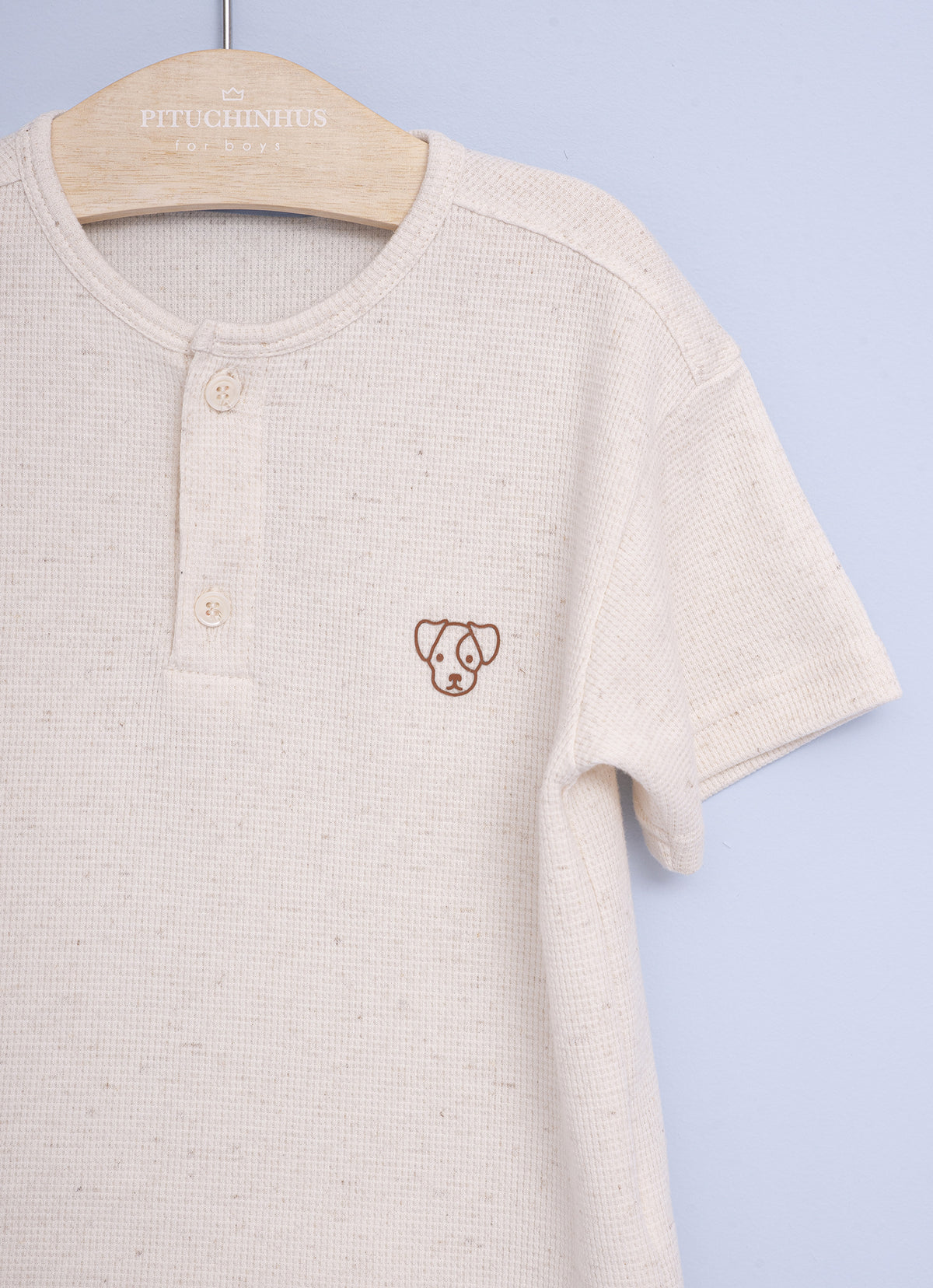 Camiseta Malha Abertura Botões For Boys