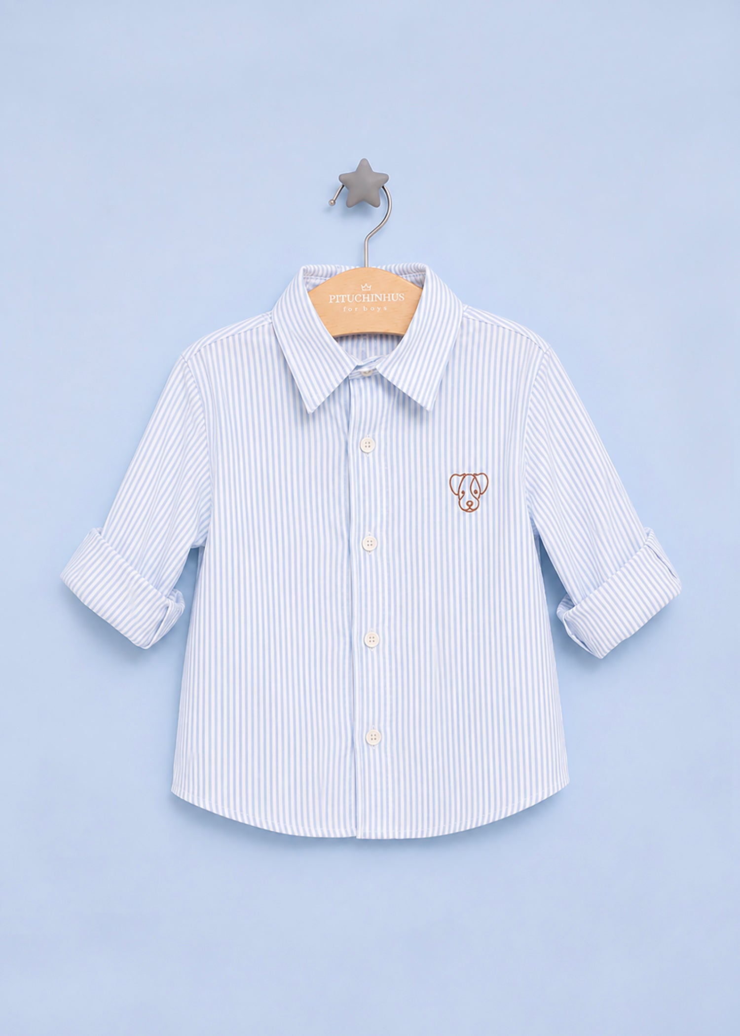 Camisa Algodão e Linho Listrado For Boys