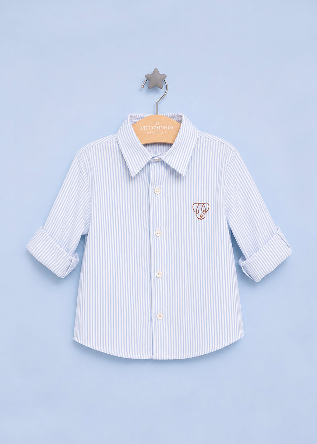 Camisa Algodão e Linho Listrado For Boys
